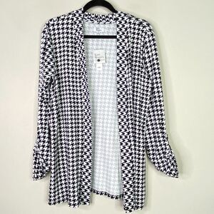 New Kim Rogers Houndstooth Everyday Cardigan Women's Size Medium